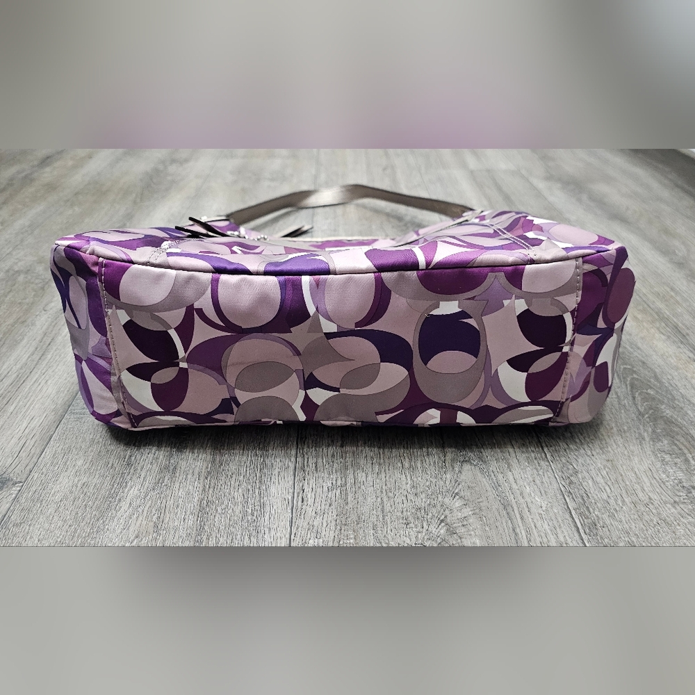 Signature Coach Purple Patterned Shoulder Bag - Picture 6 of 15